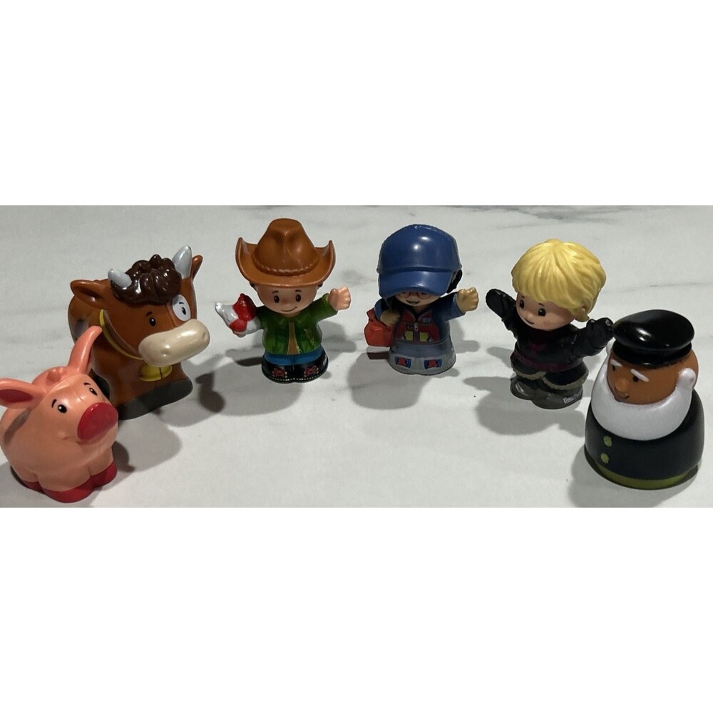 Little People Figures assorted kristoff frozen cowboy Farmer Pig Bull lot of 6